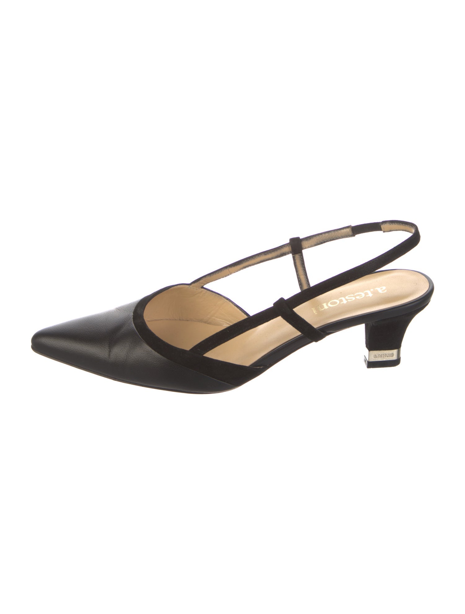 a.testoni Leather Slingback Pumps