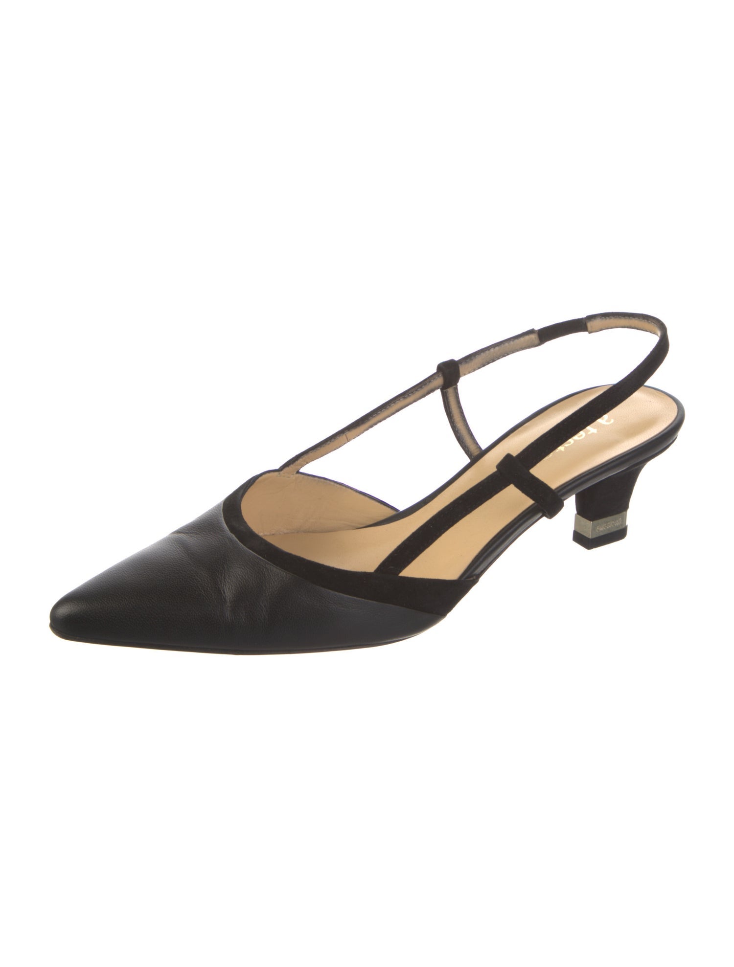 a.testoni Leather Slingback Pumps