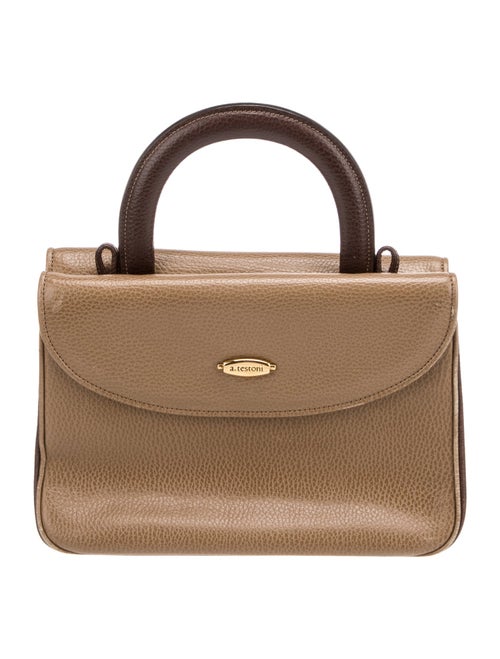 a.testoni Leather Top Handle Bag