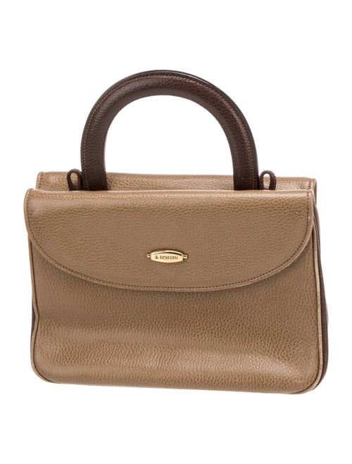 a.testoni Leather Top Handle Bag