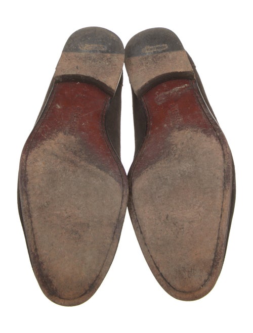 a.testoni Suede Animal Print Loafers