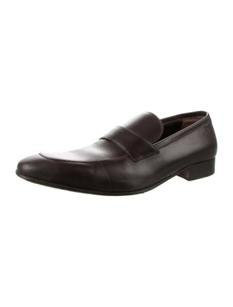 a.testoni Leather Whipstitch Trim Loafers