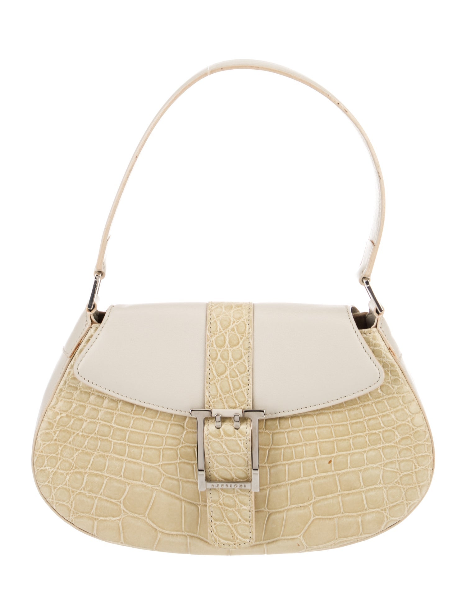 a.testoni Embossed Leather Top Handle Bag