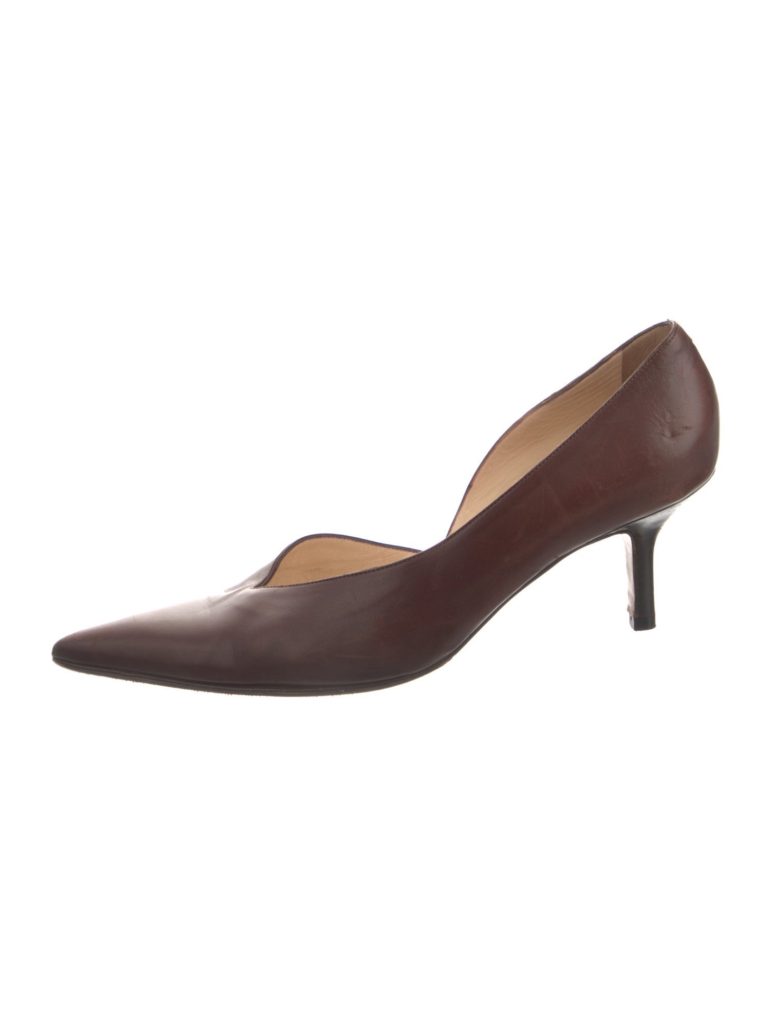 a.testoni Leather D'Orsay Pumps