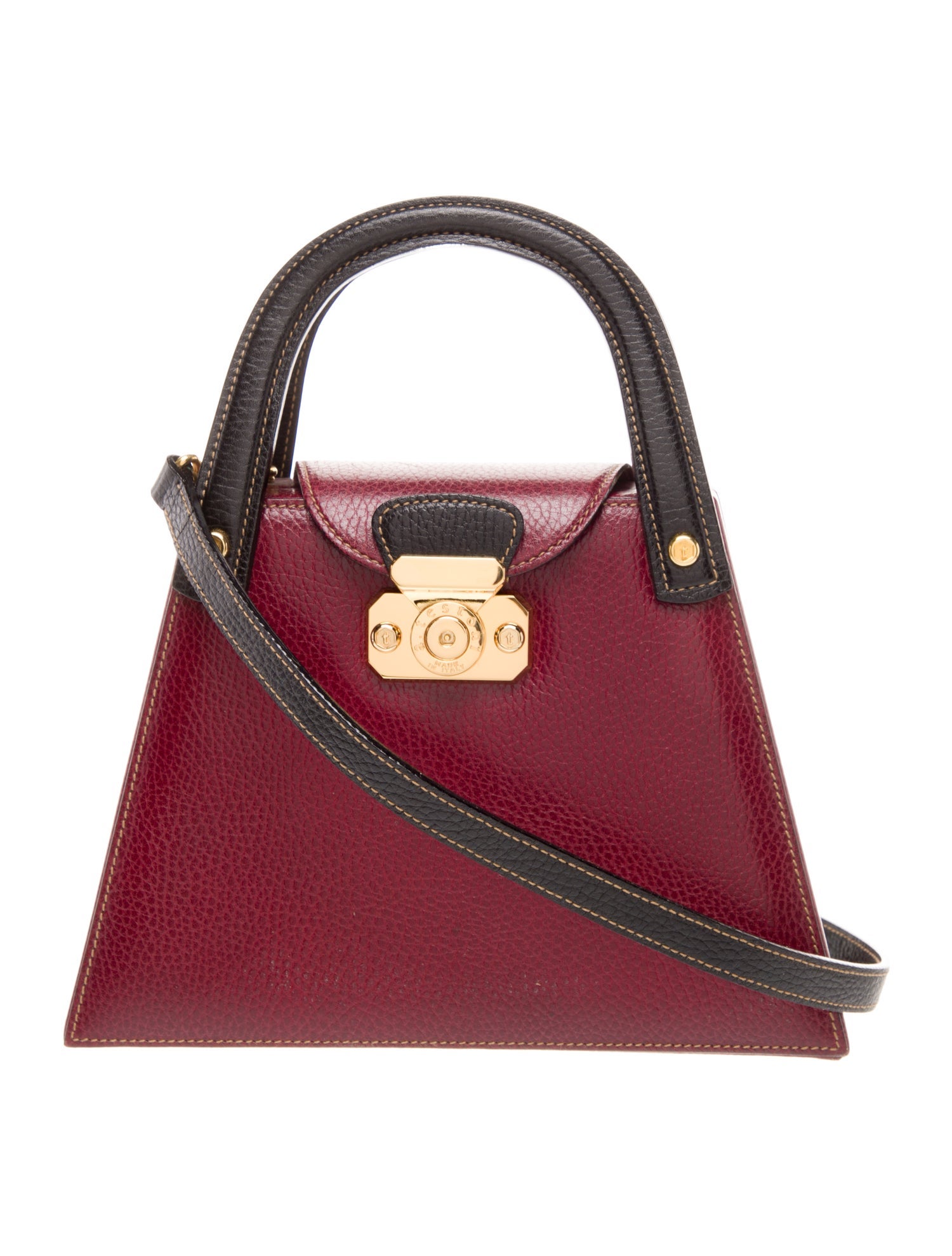 a.testoni Leather Top Handle Bag Vintage