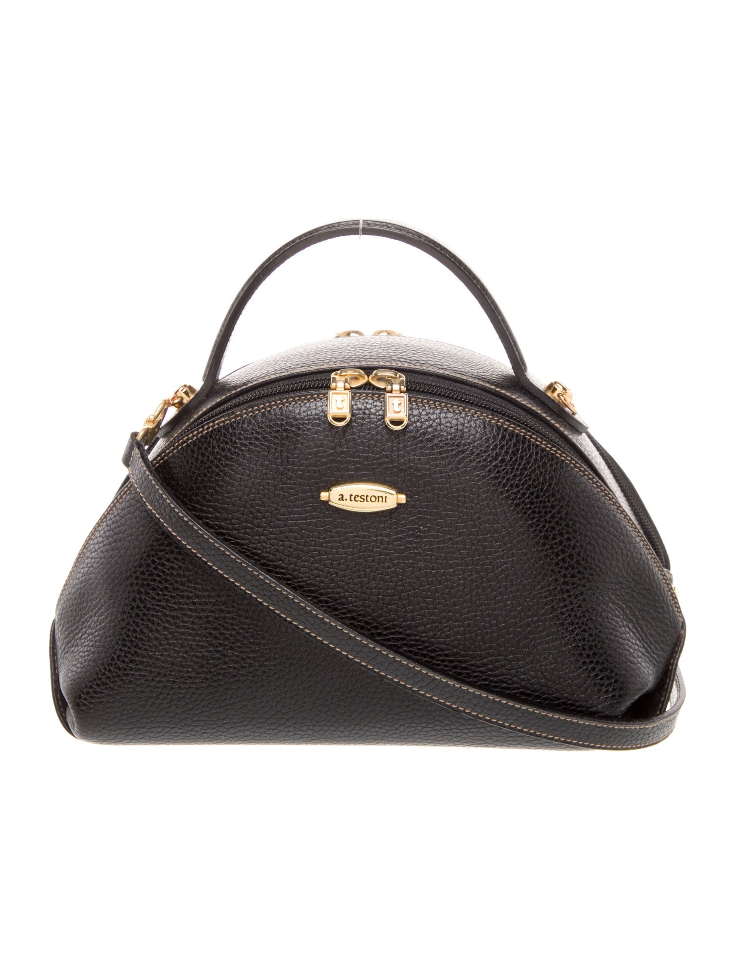 a.testoni Leather Top Handle Bag Vintage