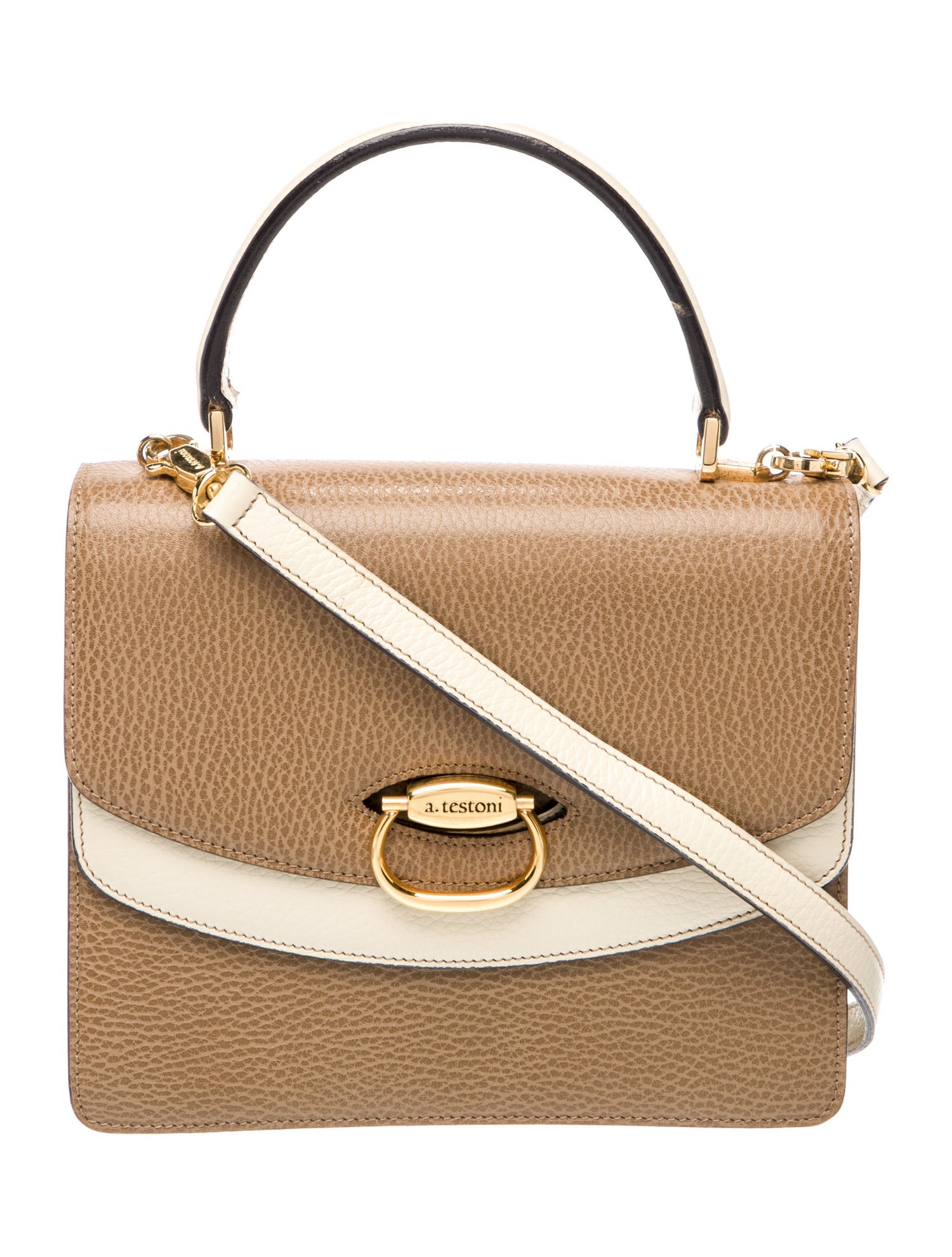a.testoni Leather Top Handle Bag