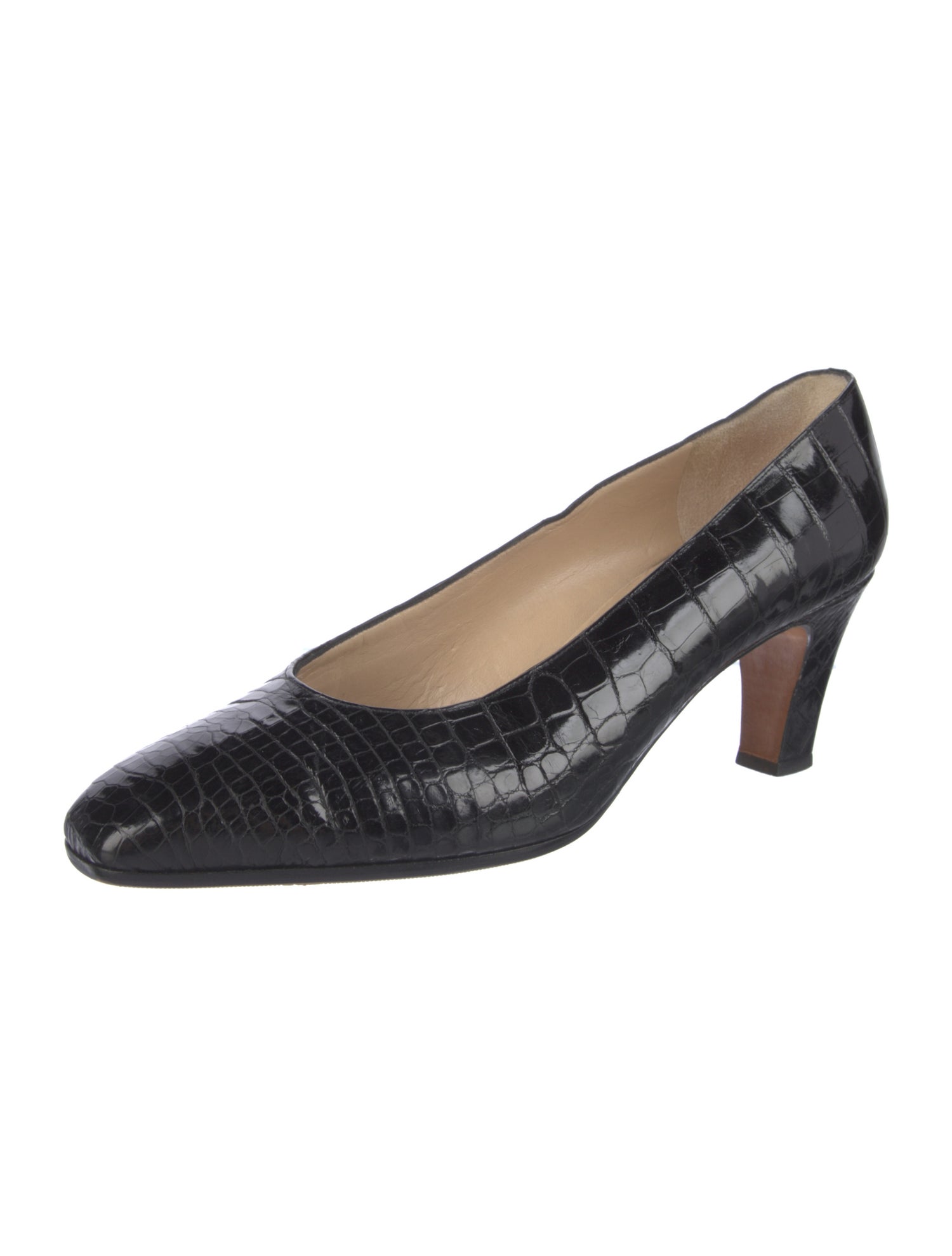 a.testoni Embossed Leather Pumps