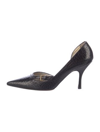 a.testoni Leather D'Orsay Pumps