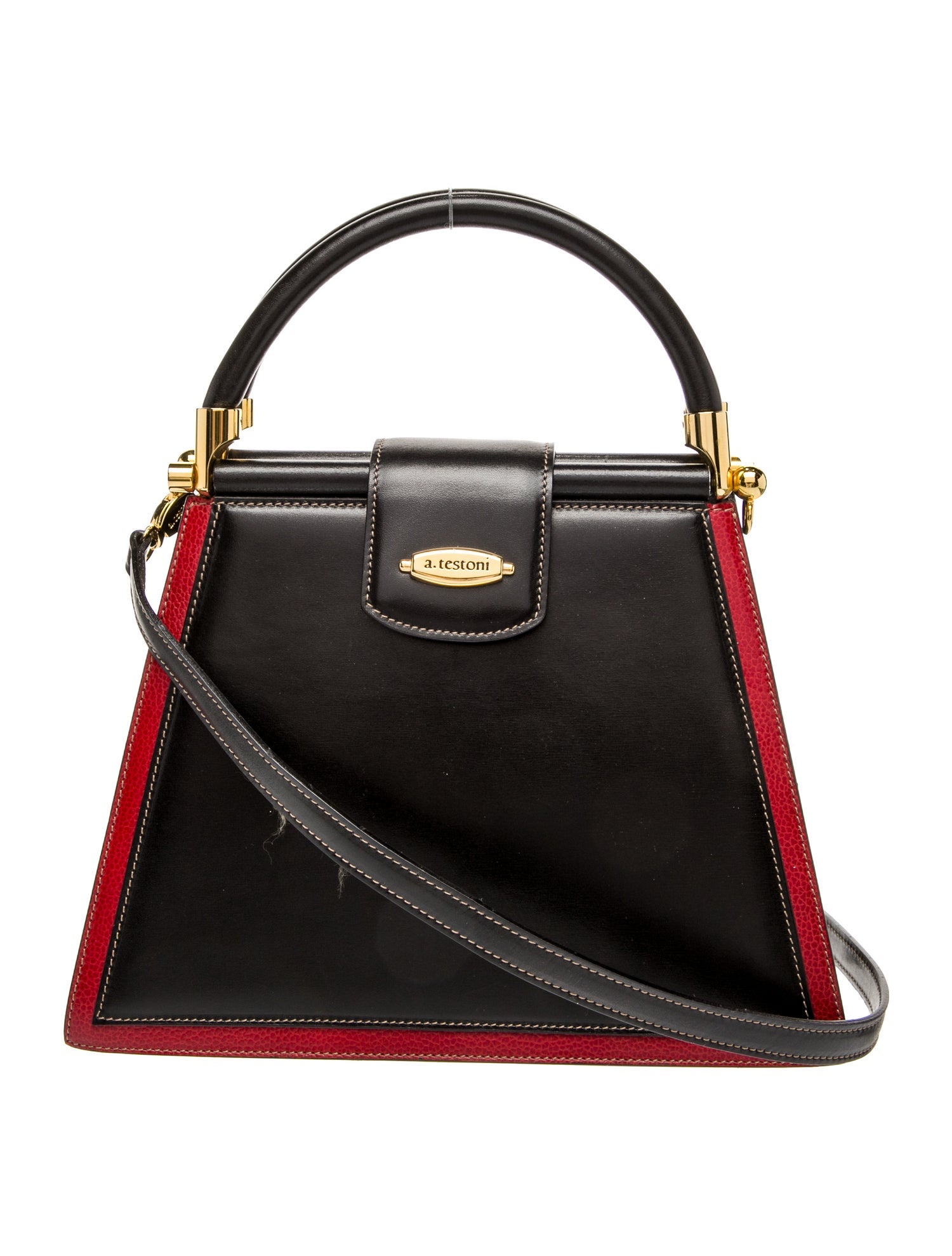 a.testoni Leather Top Handle Bag