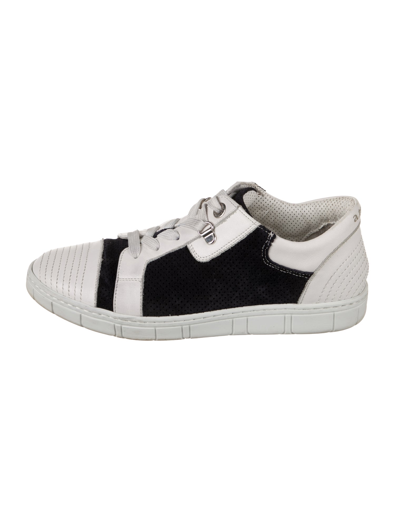 a.testoni Leather Colorblock Pattern Sneakers
