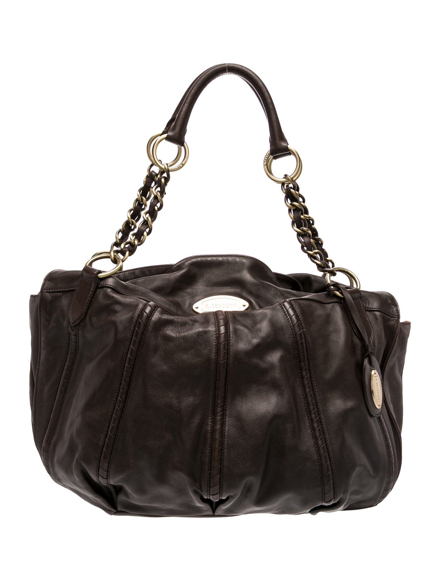 a.testoni Leather Shoulder Bag