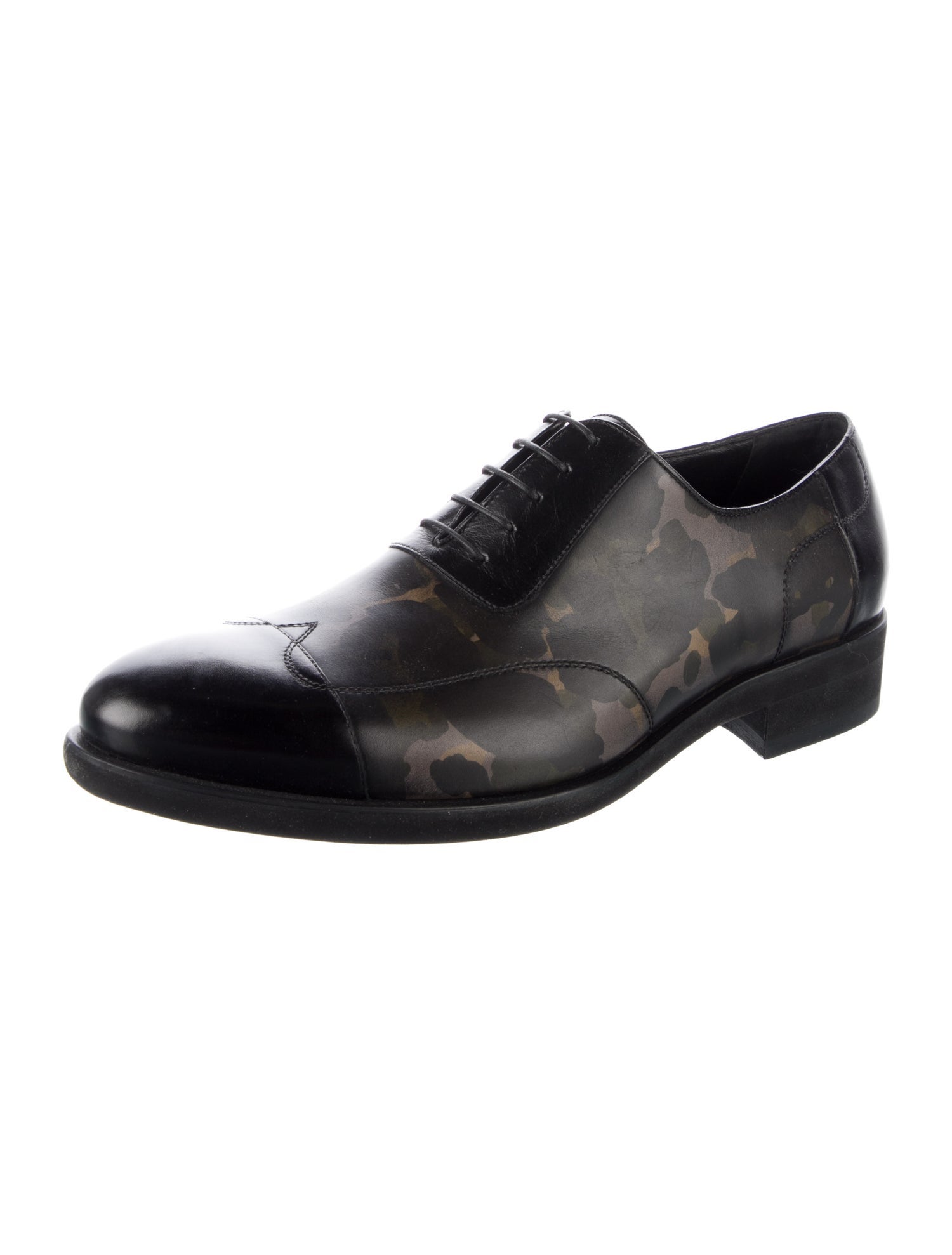 a.testoni Leather Printed Oxfords