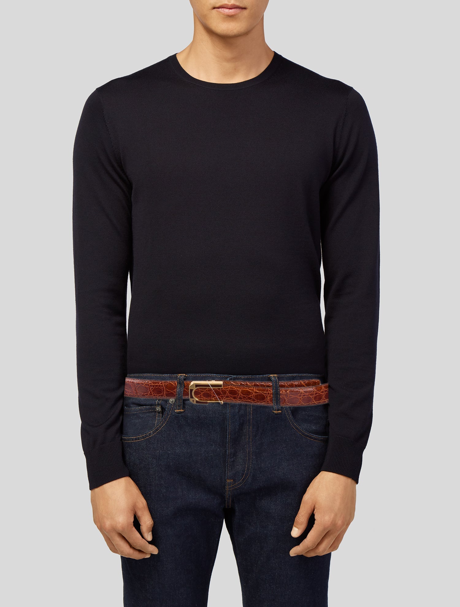 a.testoni Skinny Leather Waist Belt