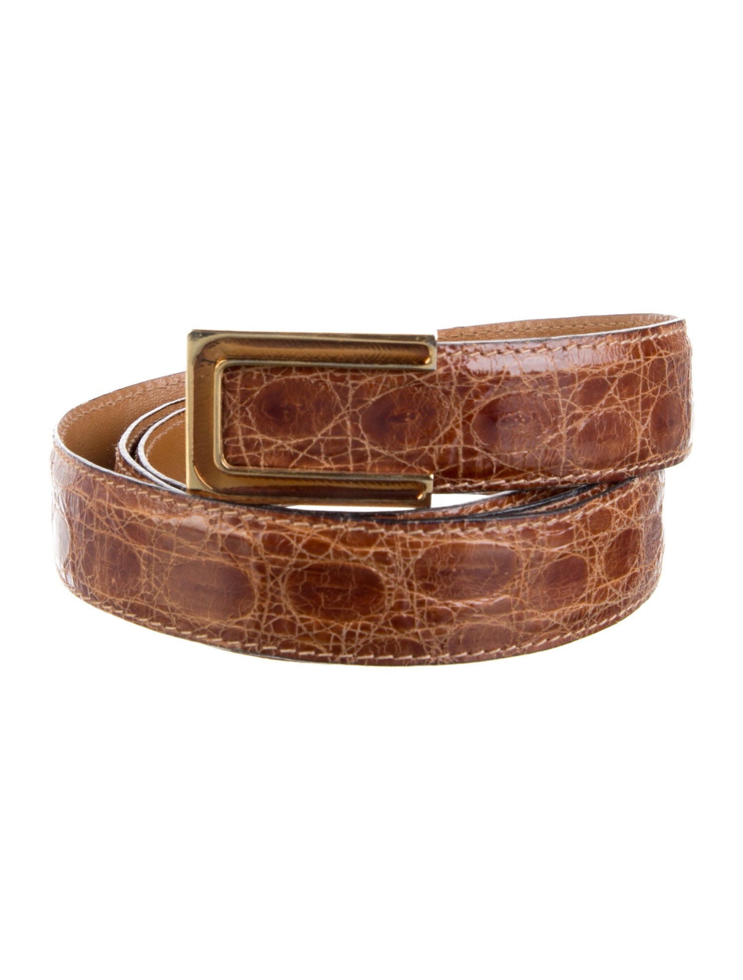 a.testoni Skinny Leather Waist Belt