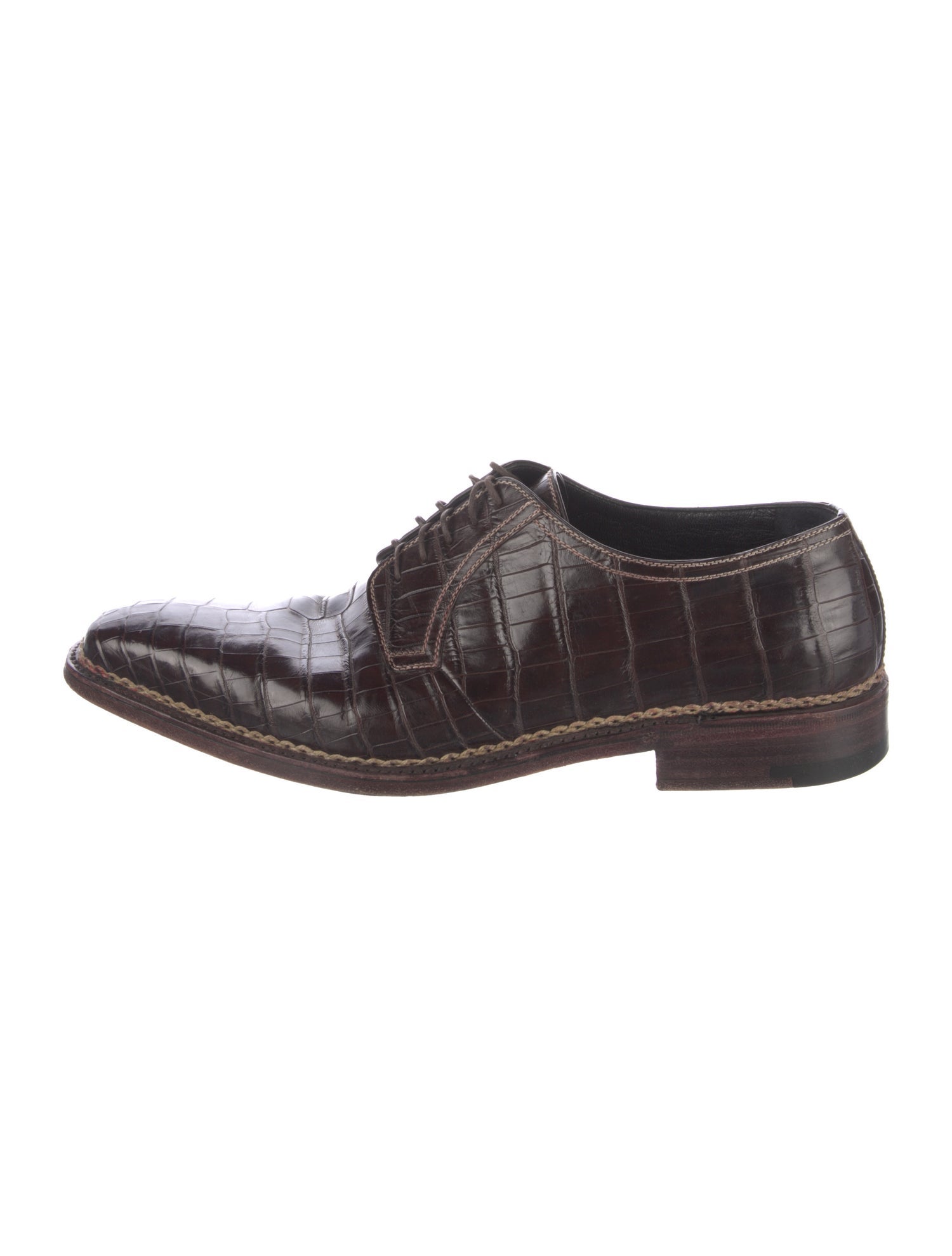 a.testoni Alligator Derby Shoes