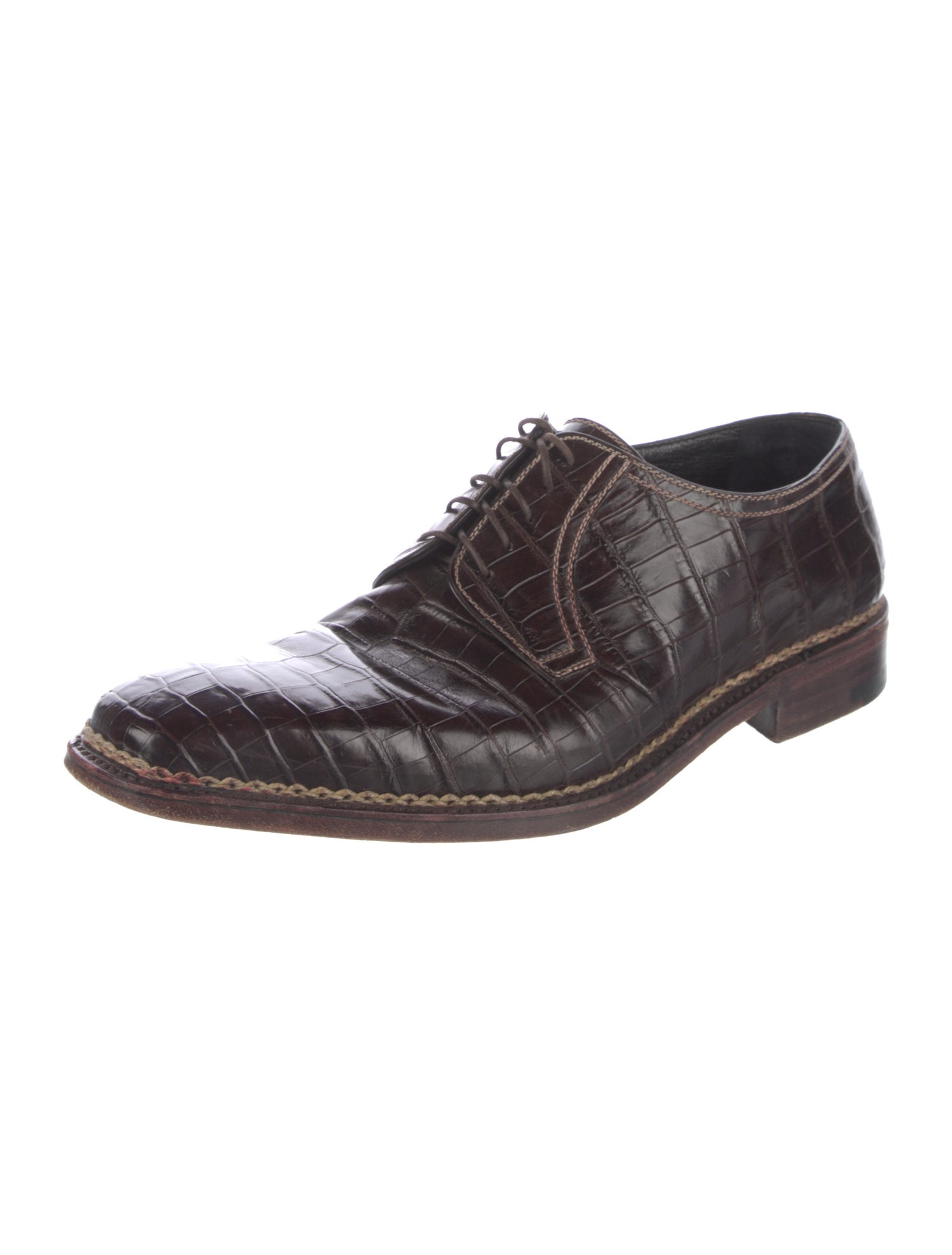a.testoni Alligator Derby Shoes