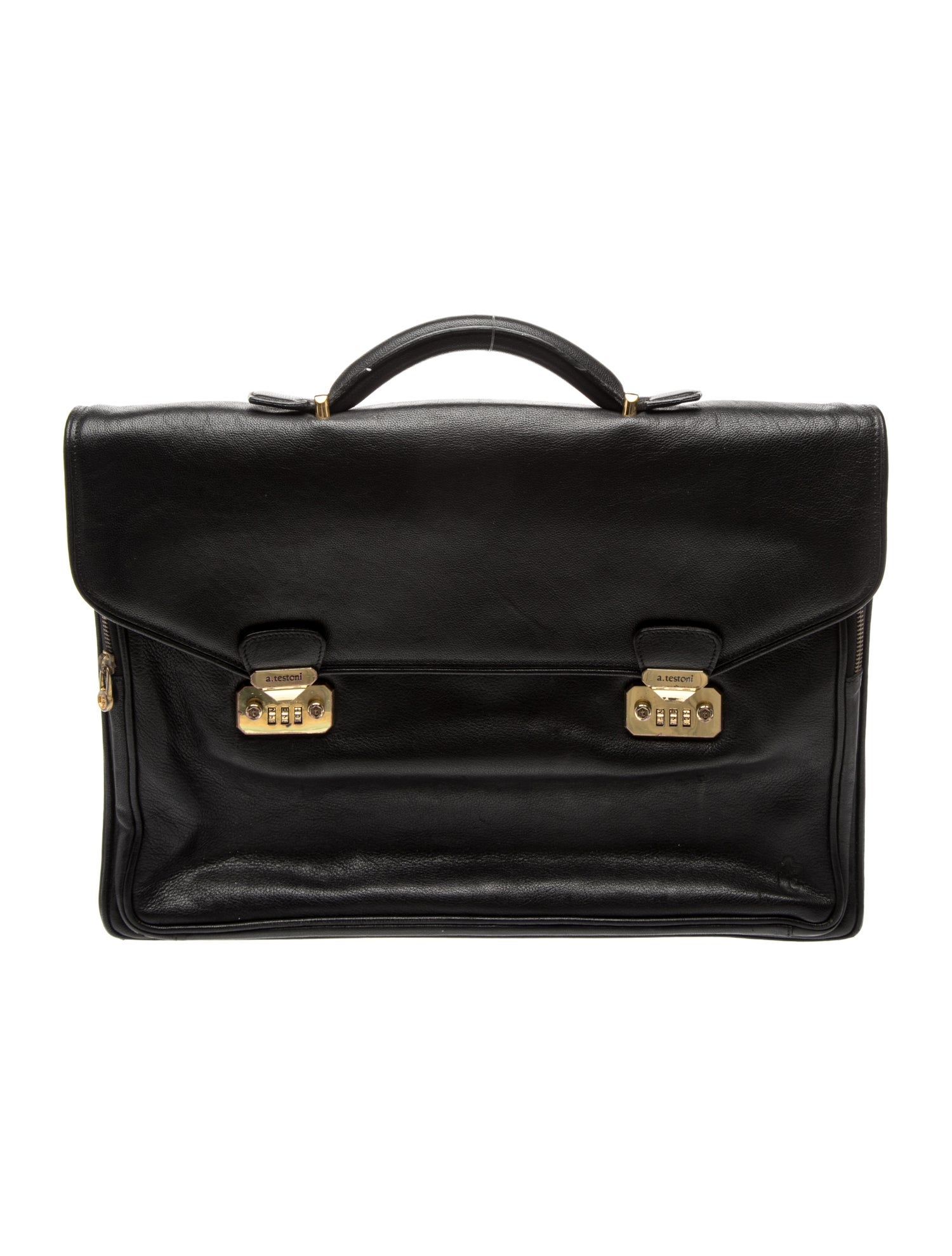 a.testoni Leather Briefcase
