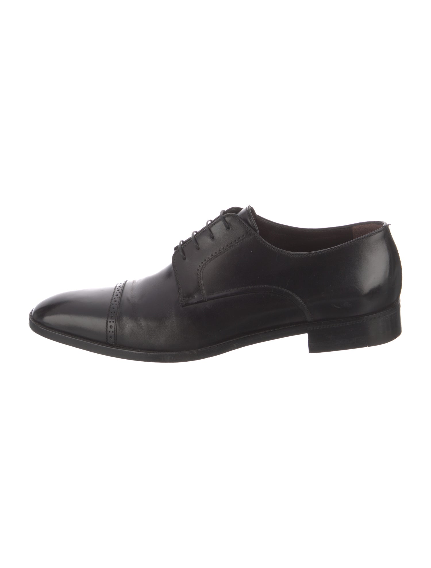 a.testoni Leather Lasercut Accents Derby Shoes