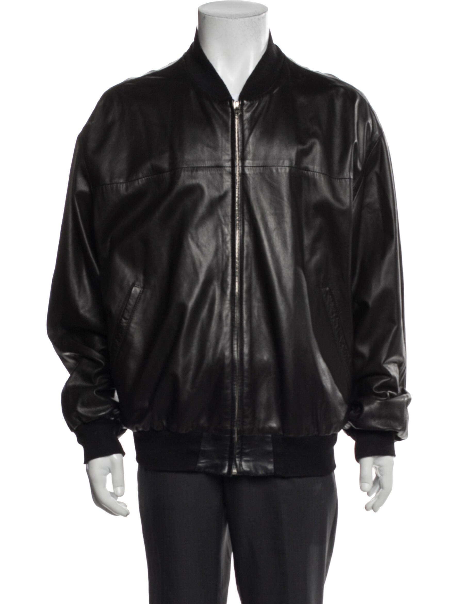 a.testoni Leather Bomber Jacket