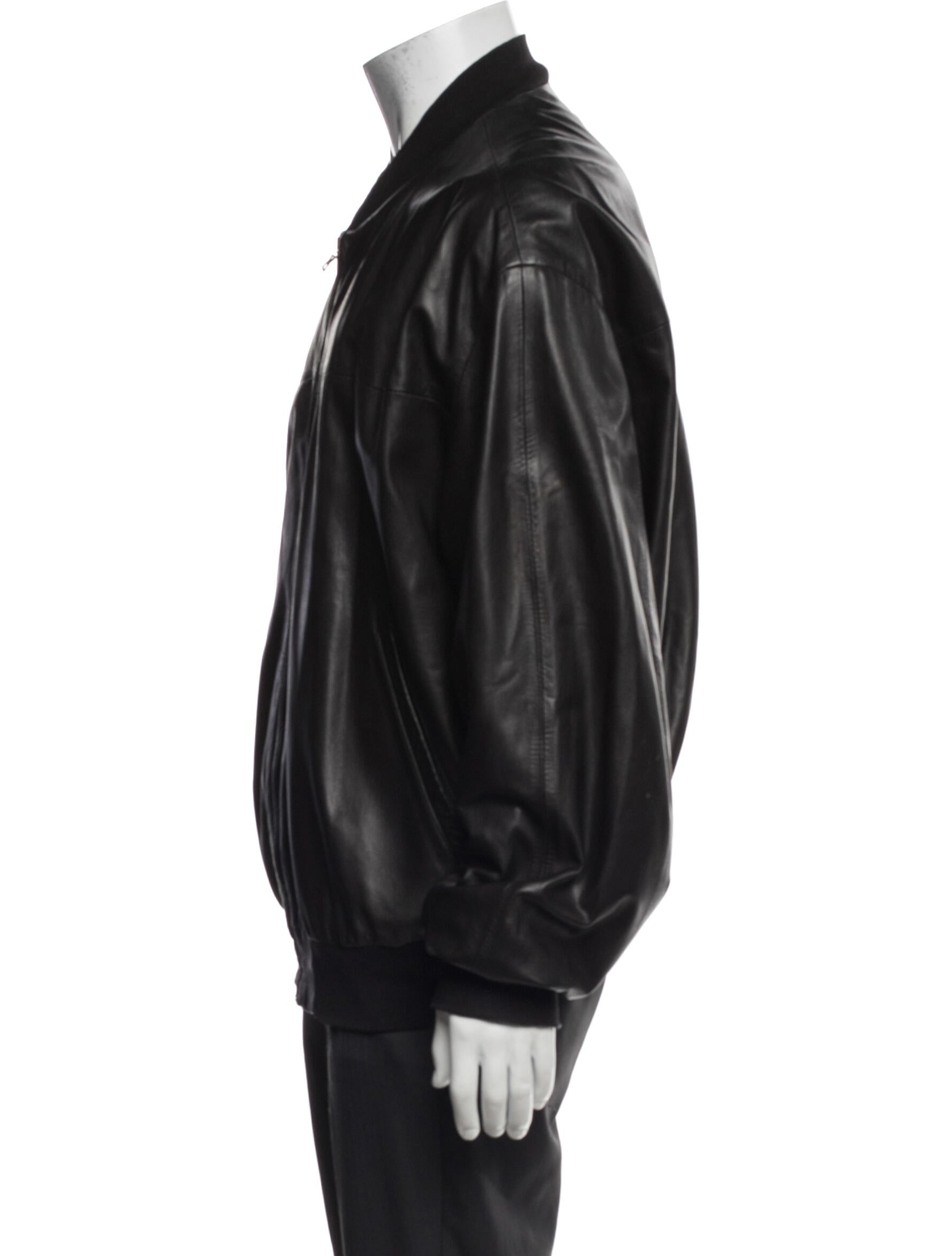 a.testoni Leather Bomber Jacket