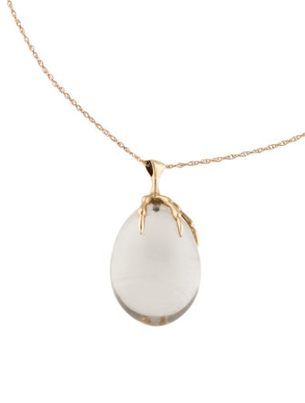 Annette Ferdinandsen 10K Quartz Egg and Claw Pendant Nacklace
