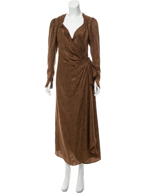 Attico Jacquard Maxi Dress Brown