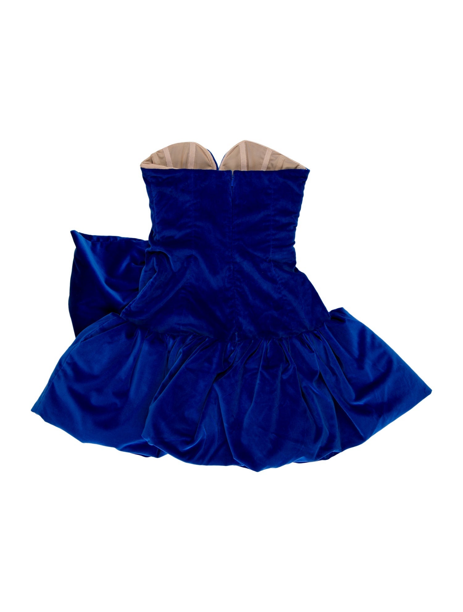 attico blue velvet dress Attico + Velvet Robe Dress
