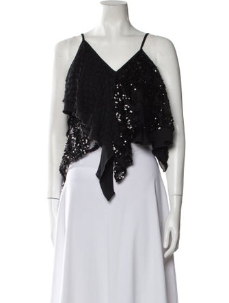 Attico V-Neck Sleeveless Crop Top