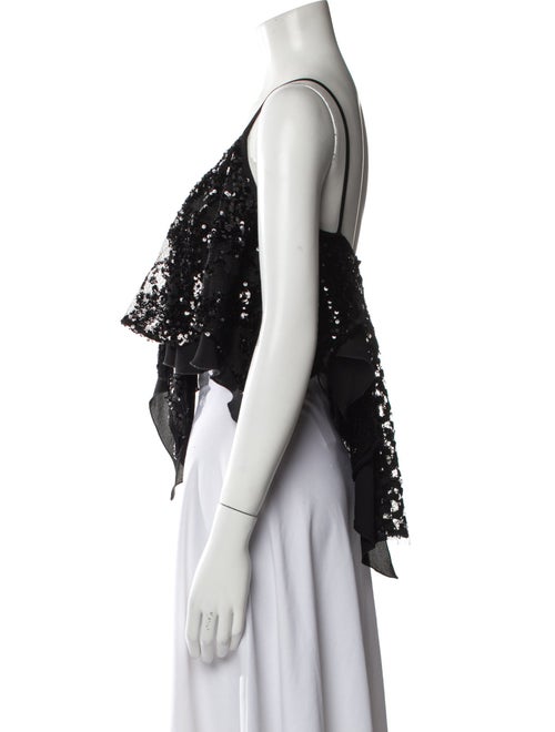 Attico V-Neck Sleeveless Crop Top