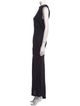 Attico Mock Neck Sleeveless Long Dress