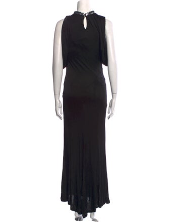 Attico Mock Neck Sleeveless Long Dress