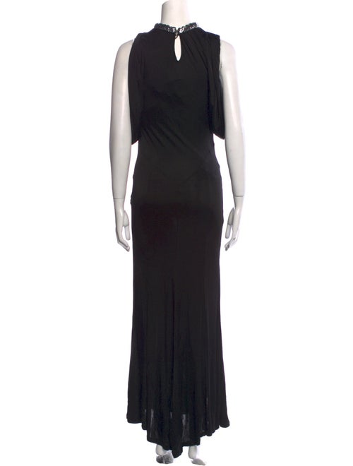 Attico Mock Neck Sleeveless Long Dress