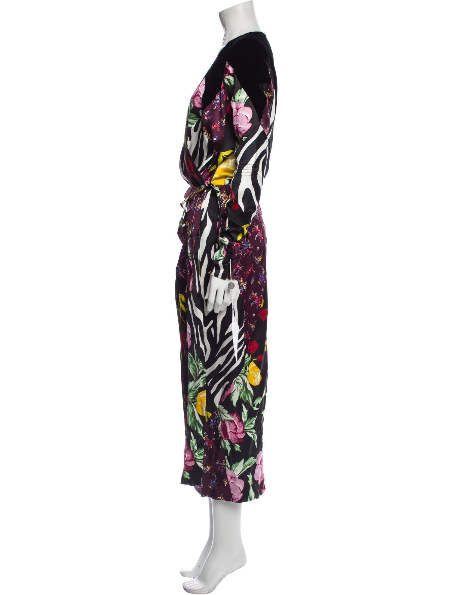 Attico Floral Print Long Dress