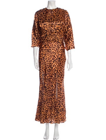 Attico Dresses Animal Print Long Dress Us8, It44 | M