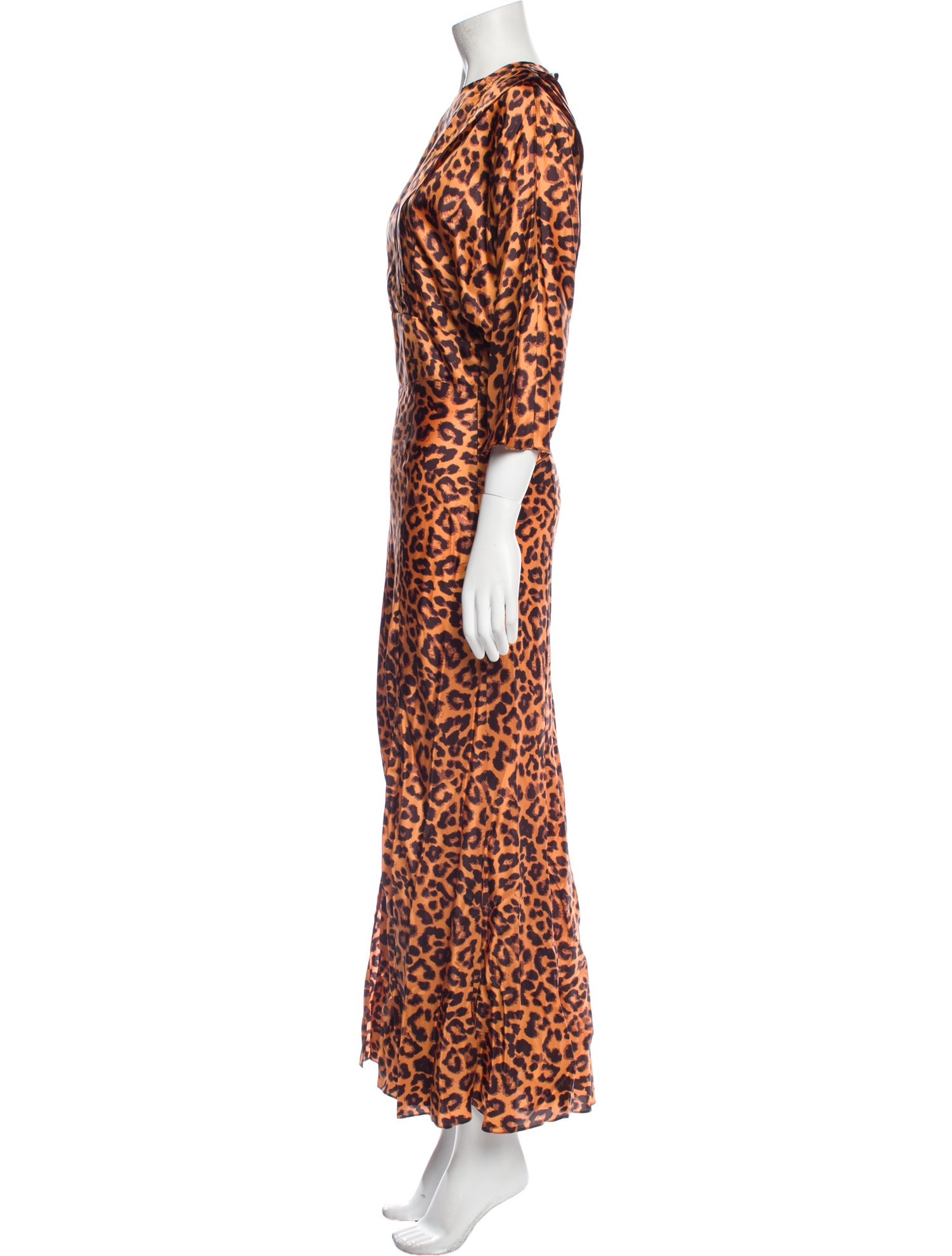 Attico Animal Print Long Dress