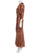 Attico Animal Print Long Dress