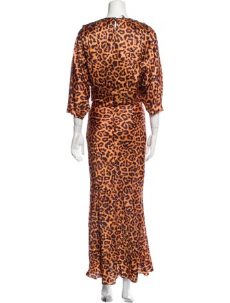 Attico Animal Print Long Dress