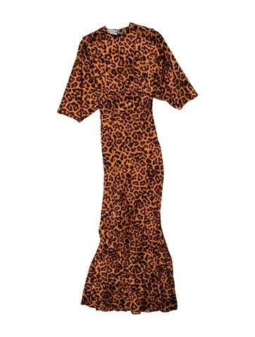 Attico Dresses Animal Print Long Dress Us0, It36 | XS