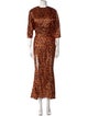 Attico Animal Print Long Dress