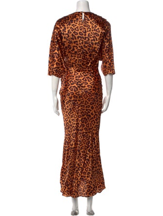Attico Animal Print Long Dress