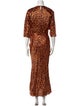 Attico Animal Print Long Dress