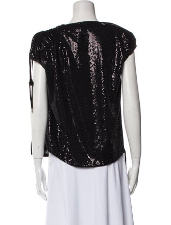 Attico Bateau Neckline Short Sleeve Top