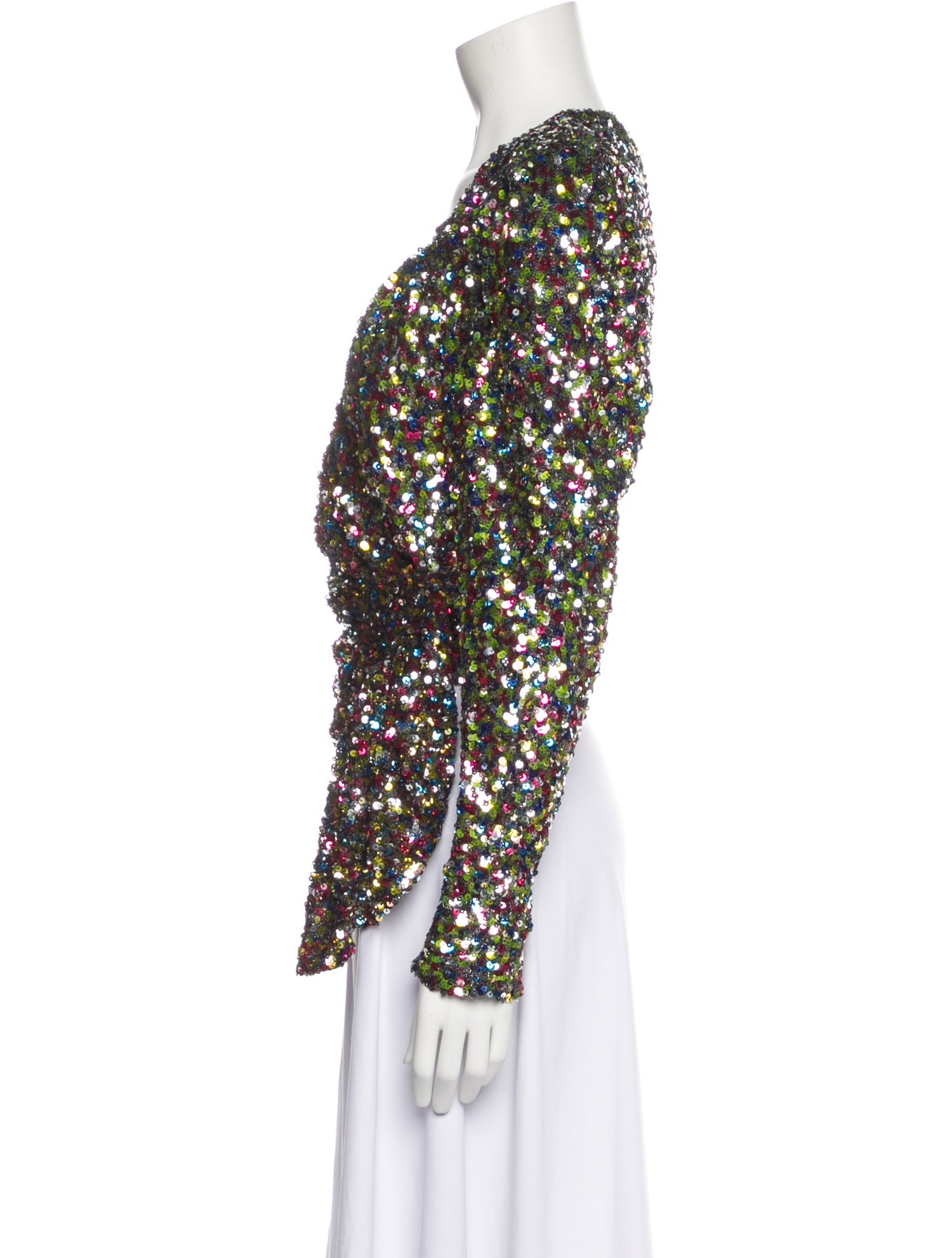 Attico Floral Print V-Neck Blouse w/ Tags