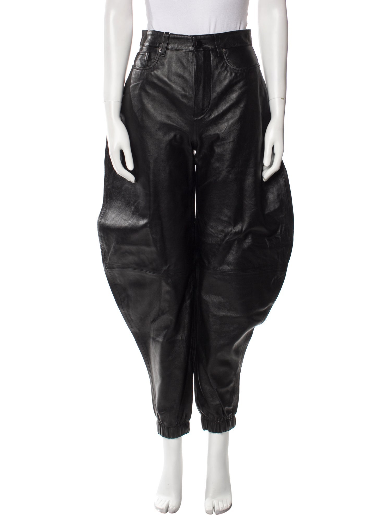 パンツ The Attico Straight Leg Black Lamb Leather Pants Attico The Straight Leg Black Lamb Leather Pants | ModeSens