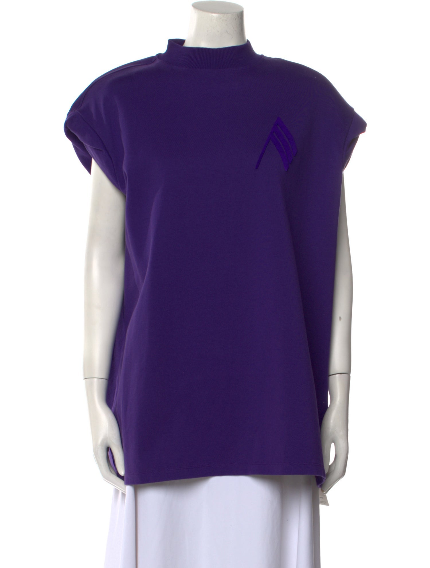 Attico Mock Neck Short Sleeve Sweatshirt