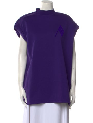 Attico Tops Mock Neck Short Sleeve Sweatshirt Us4, It40 | S