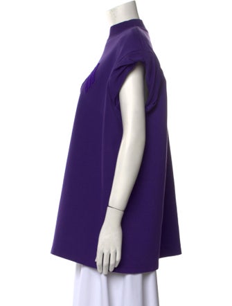 Attico Mock Neck Short Sleeve Sweatshirt