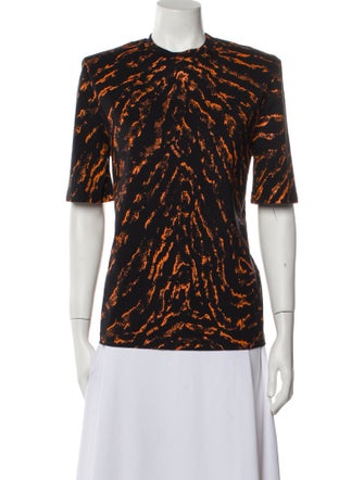 Attico Animal Print Crew Neck Blouse