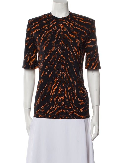 Attico Animal Print Crew Neck Blouse
